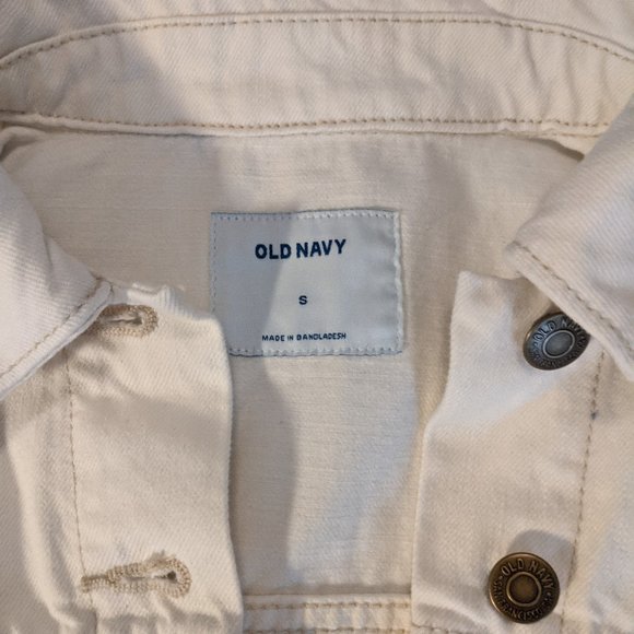 Old Navy White Cropped Jean Jacket - Picture 3 of 5